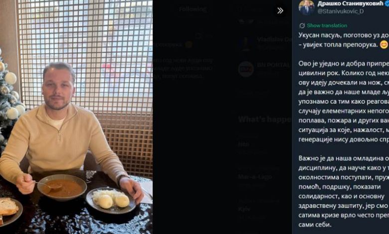 Stanivuković uz pasulj pojasnio "koncept militarizacije"