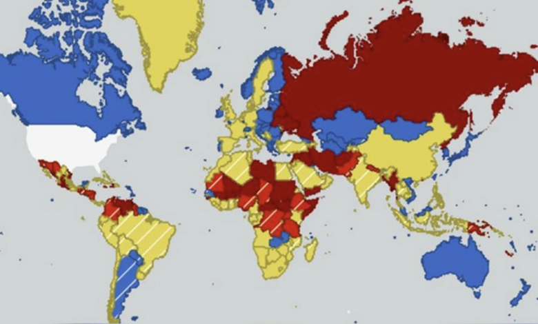 SAD objavile mapu rizičnih zemalja za 2026: Gdje su BiH i zemlje regiona