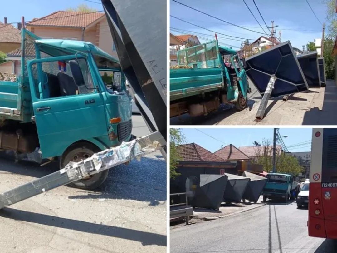 Kamion udario u autobusko stajalište u beogradskom naselju Kaluđerica, ima povrijeđenih