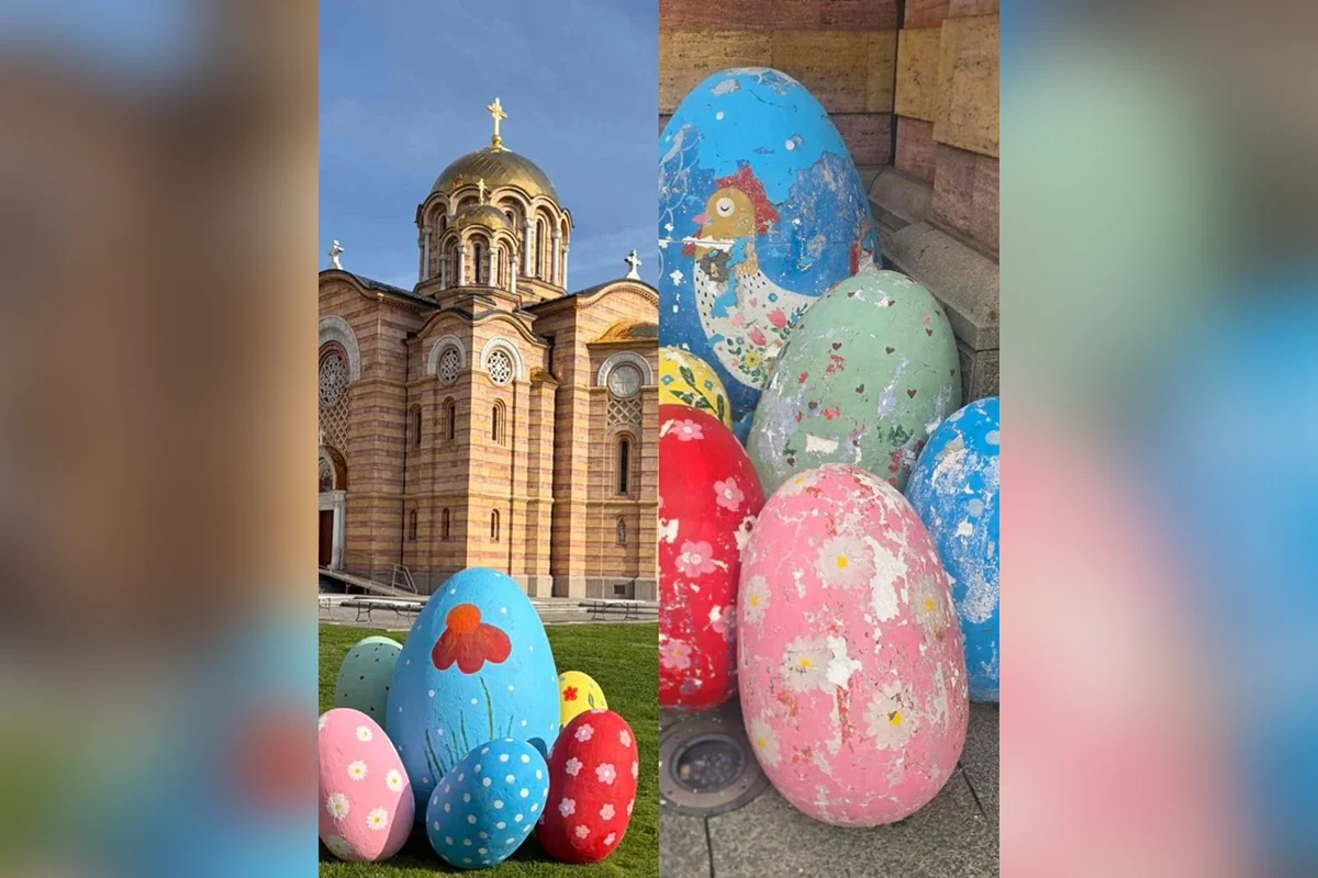 Oštećena vaskršnja dekoracija koja je uljepšavala grad tokom praznika