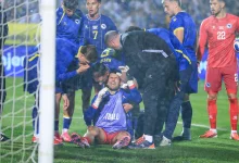 Teška povreda golmana BiH: Iznesen na nosilima